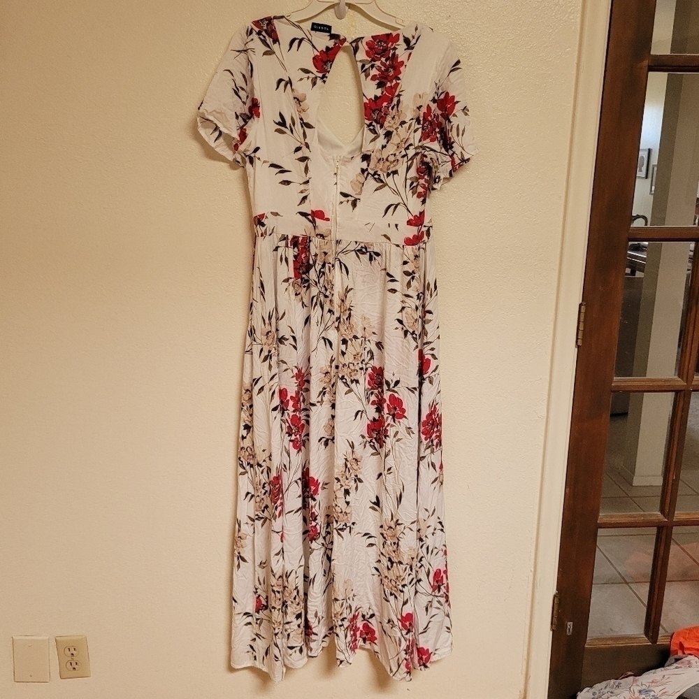 Torrid White Floral Challis Overskirt Romper - Picture 5 of 5